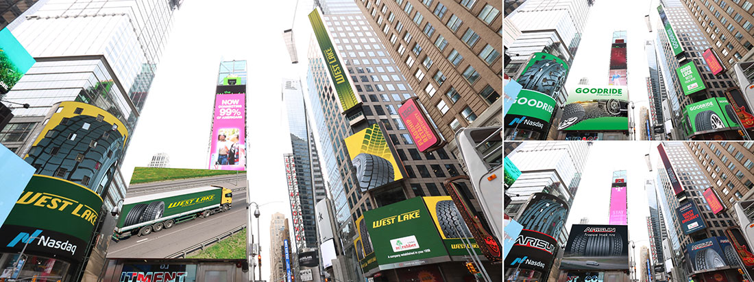 ZC Rubber appears in New York';s Times Square