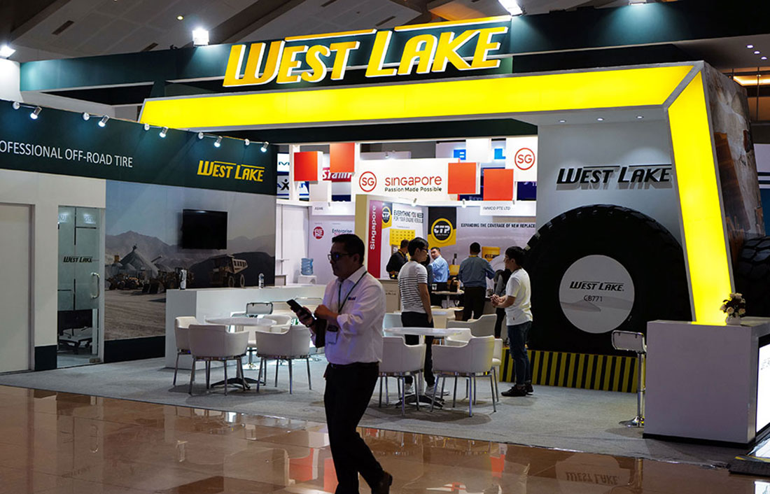 ZC Rubber displaying tires at the Jakarta international expo in Indonesia